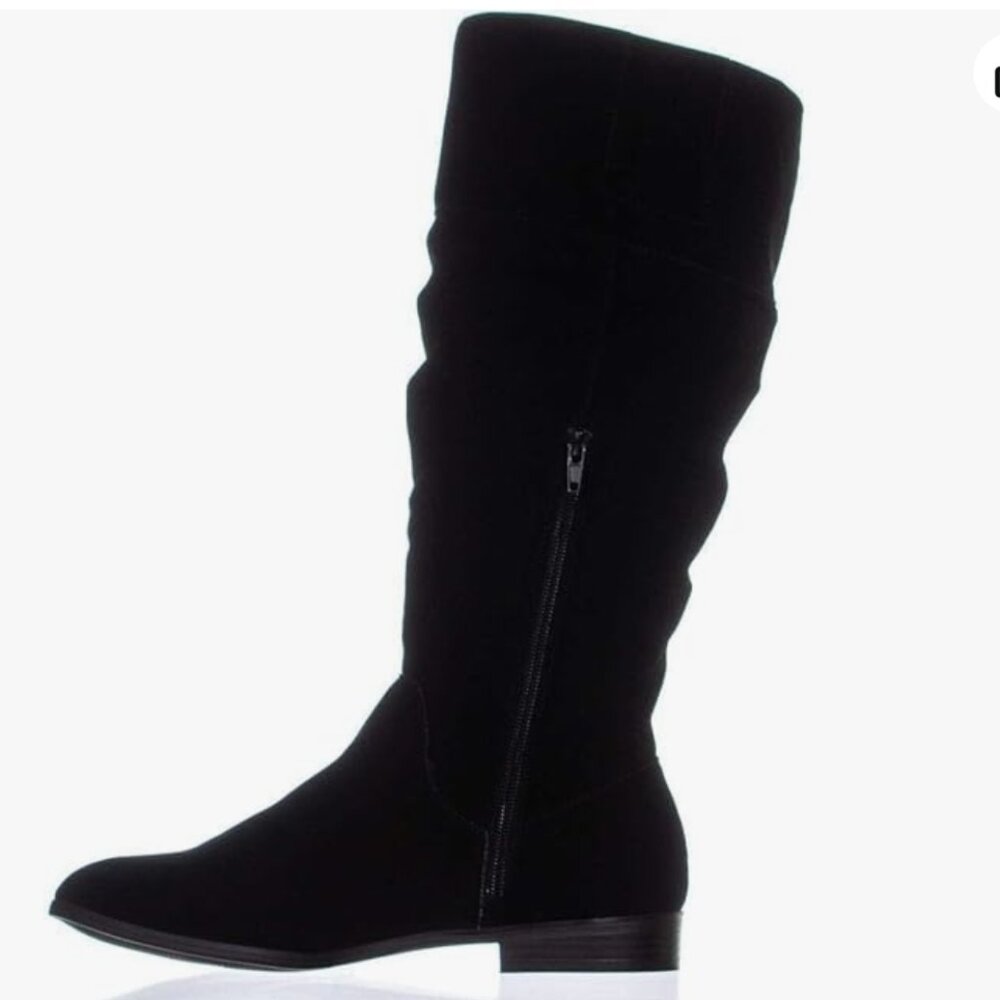 Style & Co Kelimae Black Suede Scrunch Boots Wide Calf - Picture 2 of 8